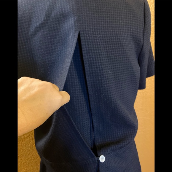 Miss Dorby Vintage 80s navy blue shift dress/jacket suit set shoulder pads - Picture 4 of 8